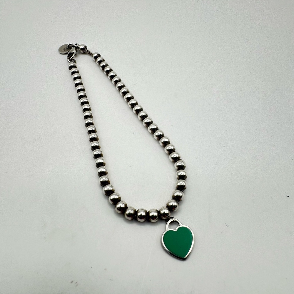 Tiffany & Co Heart Tag Beaded Charm Bracelet